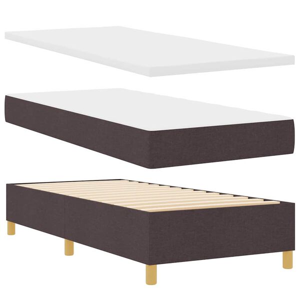 vidaXL Boxspringbed met matras Donkerbruin 100 x 200 cm Stof