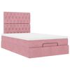 vidaXL Ottoman bed met matrassen en LED's 120x190cm fluweel roze