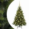 vidaXL Kunstkerstboom met kerstbal 120 cm 150 LED's Warmwit