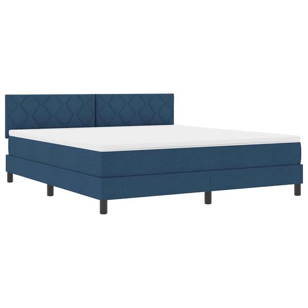 vidaXL Boxspringbed met matras met matras Blauw 180 x 200 cm Stof