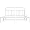 vidaXL Bedframe met hoofdbord metaal wit 160x200 cm