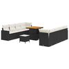 vidaXL Tuinbankenset 11 st Zwart poly rattan