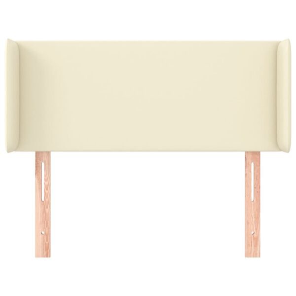 vidaXL Hoofdbord met randen 93x16x78/88 cm kunstleer cr&egrave;mekleurig