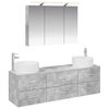 vidaXL Badkamermeubelset 4 pcs Betongrijs Bewerkt hout en glas