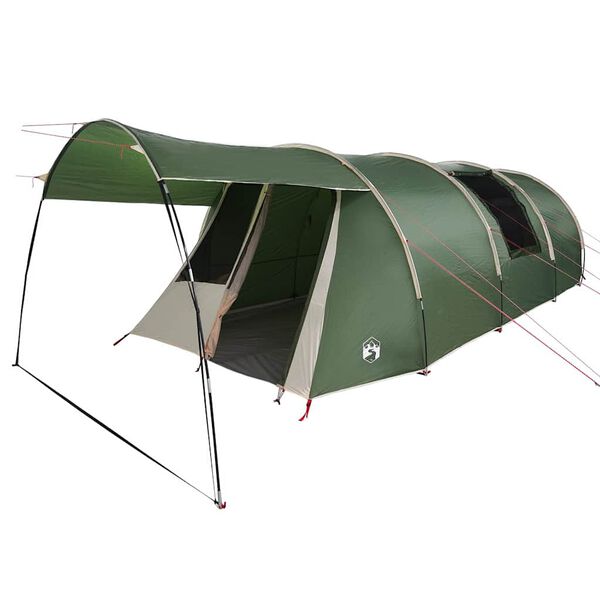 vidaXL Tunneltent met dak met opslag Groen en Wit 740 x 370 x 220 cm