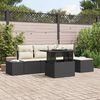 vidaXL Tuin Sofa Set met kussen 6 pcs Zwart en Cr&egrave;me poly rattan