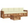 vidaXL Sofa-Sets 5 pcs Natuurlijk en Cr&egrave;me Massief Acaciahout