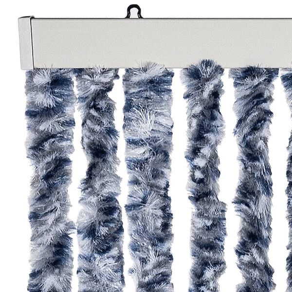vidaXL Vliegengordijn 100x230 cm chenille blauw en wit