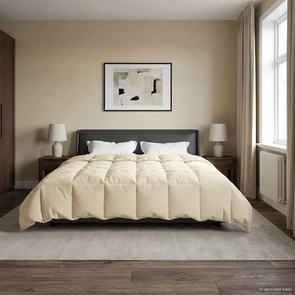 vidaXL Winter Dekbed Gekwilt Cr&egrave;me 240 x 260 cm Microfiber