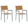 vidaXL Stapelstoel 2 pcs Bruin 56 x 57 x 87 cm Massief Acaciahout