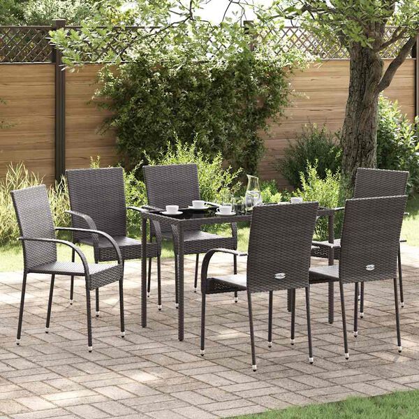 vidaXL Tuinstoelen stapelbaar 2 st poly rattan bruin