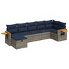 vidaXL 7-delige Loungeset met kussens poly rattan grijs