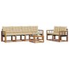 vidaXL Buiten bankenset met kussen 7 pcs Natuurlijk en Beige