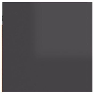 vidaXL Nachtkastje 30,5x30x30 cm spaanplaat hoogglans grijs