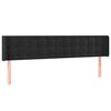 vidaXL Hoofdbord met randen 183x16x78/88 cm fluweel zwart