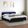vidaXL Boxspring met matras en LED stof zwart 160x200 cm