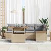 vidaXL Tuin Sofa Set met kussen 6 pcs beige en lichtgrijs