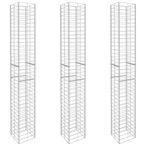 vidaXL Schanskorven 3 st 25x25x197 cm gegalvaniseerd staal
