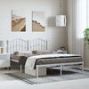 vidaXL Bedframe met hoofdbord metaal wit 150x200 cm