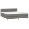 vidaXL Boxspring met matras en LED stof donkergrijs 180x200 cm