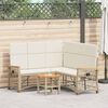 vidaXL Tuin ligbankset Beige en Cr&egrave;me Wit 164 x 164 x 112 cm