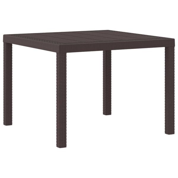 vidaXL Tuin Eettafel Bruin 100 x 100 x 73 cm poly rattan