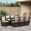 vidaXL Tuin eettafelset 9 pcs Bruin poly rattan