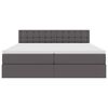 vidaXL Opslag bed met matras met opslag Grijs 200 x 200 cm Nep Leer