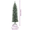 vidaXL Kunstmatige slanke kerstboom met 300 LED Groen en Wit 180 cm