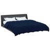 vidaXL Vol jaar dekbed Gekwilt Donkerblauw 220 x 240 cm Microfiber
