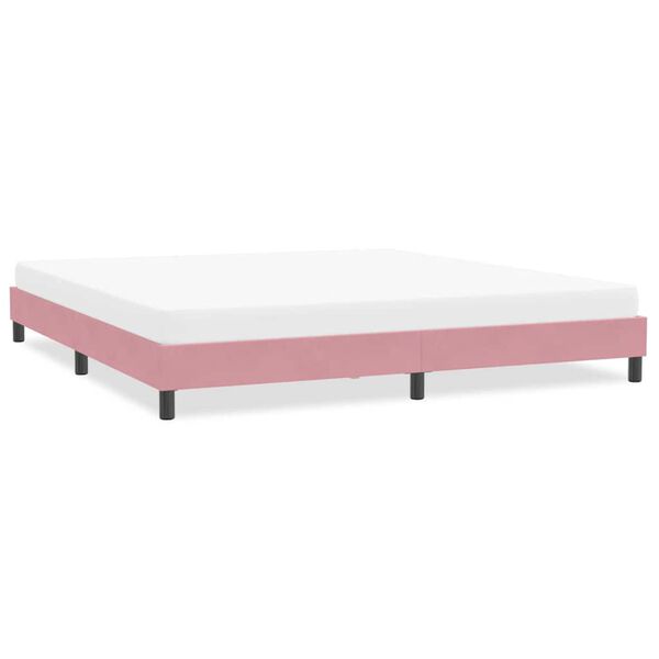 vidaXL Bedframe zonder matras 200x220 cm fluweel roze