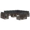 vidaXL Tuinbankenset 14 st Grijs en Donkergrijs poly rattan