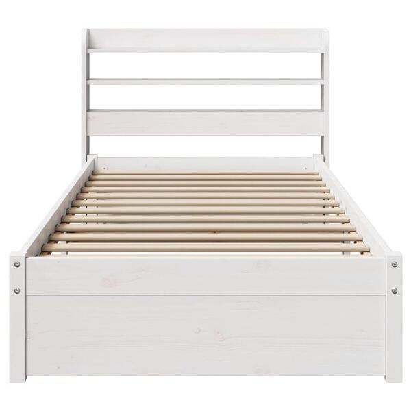 vidaXL Bedframe met hoofdeinde zonder matras 100x200 cm wit