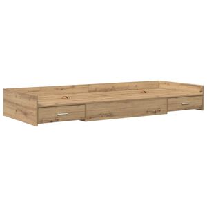 vidaXL Bedframe met hoofdeinde Artisan Eiken 80 x 200 cm Bewerkt hout