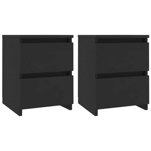 vidaXL Nachtkastjes 2 st 30x30x40 cm bewerkt hout zwart
