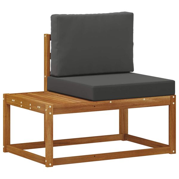 vidaXL Buiten bankenset 2 pcs Naturel Massief Acaciahout en Polyester