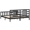 vidaXL Bedframe met hoofdbord massief hout zwart 200x200 cm
