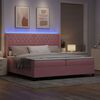 vidaXL Boxspringbed met matras met LED Roze 200 x 200 cm Fluweel
