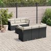 vidaXL 7-delige Loungeset met kussens poly rattan zwart