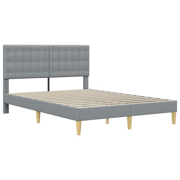 vidaXL Bedframe met matras met hoofdeinde Lichtgrijs 120 x 190 cm Stof