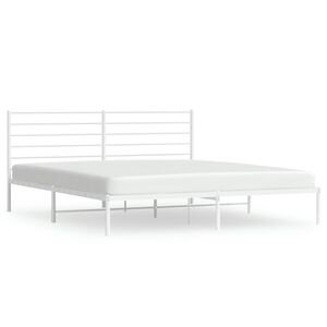 vidaXL Bedframe met hoofdbord metaal wit 180x200 cm