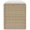 vidaXL Tuinbank met kussen 110x40x44 cm poly rattan beige
