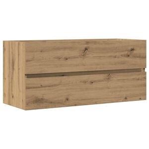 vidaXL Wastafelkast 100x38,5x45 cm bewerkt hout artisanaal eikenkleur