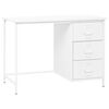 vidaXL Bureau industrieel met lades 105x52x75 cm staal wit