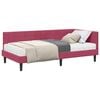 vidaXL Hoekbedframe met Matras 2 st Wijnrood 90 x 190 cm Fluweel