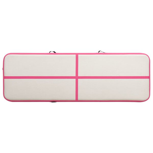 vidaXL Gymnastiekmat met pomp opblaasbaar 300x100x20 cm PVC roze
