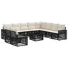 vidaXL Tuinbankenset 11 st Zwart en Cream Wit poly rattan