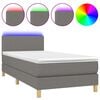 vidaXL Boxspring met matras en LED stof donkergrijs 100x200 cm