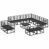vidaXL Tuin Sofa Set met kussen 12 pcs Zwart Aluminium