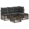 vidaXL Tuinbankenset 5 st Grijs poly rattan